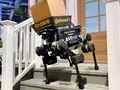 Робот доставляет посылку под дверь