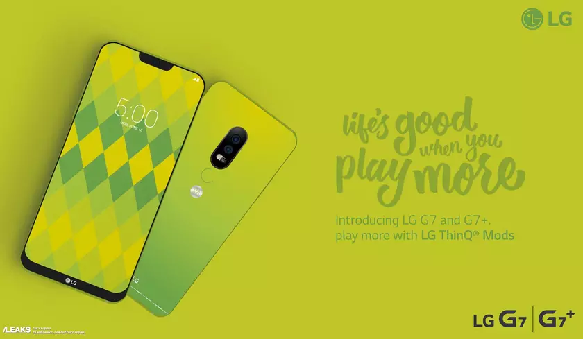 Опубликованы рендеры и характеристики флагманов LG G7 и G7+