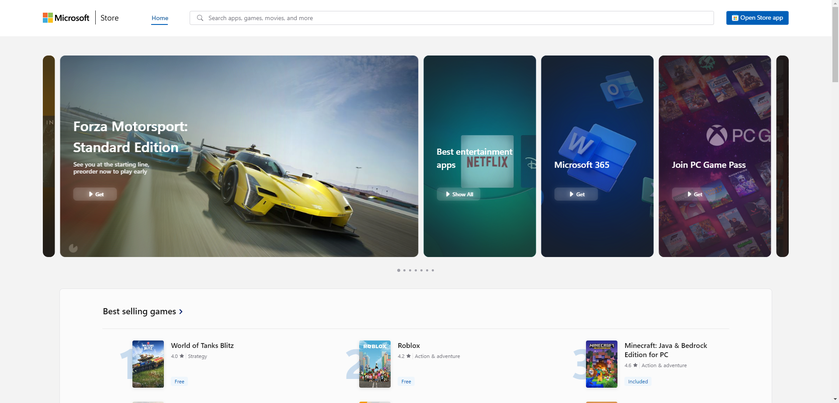 Microsoft запустила обновленную веб-версию Microsoft Store