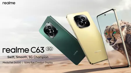 realme C63 5G: 120Hz display, MediaTek Dimensity 6300 chip, IP54 protection and 5000mAh battery for $119
