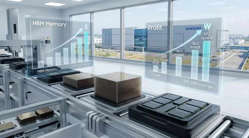 Чипы памяти Samsung на производственной линии