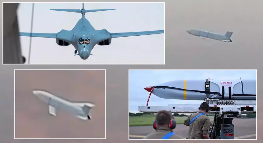 ВВС США показали редкое видео запуска ракеты AGM-158 JASSM со стратегического бомбардировщика B-1B Lancer