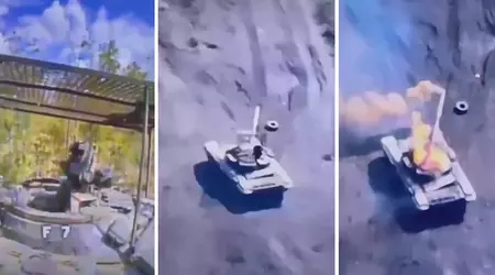 Український FPV-безпілотник вартістю $500 здійснив акуратну посадку всередину Т-72Б і спалив російський танк