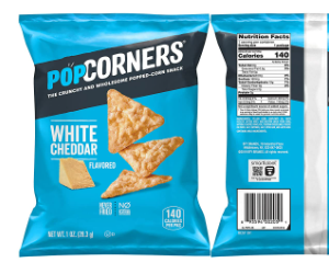 Popped Corn Snacks, White Cheddar