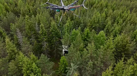 A drone just cut down a tree, stripped its branches, and carried it out of a forest — on its own