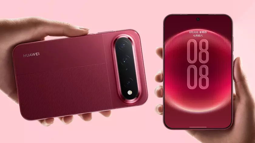 Широкоформатный смартфон Huawei Pura X View в красном цвете