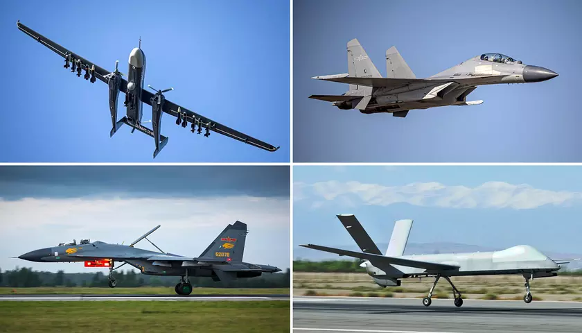 Истребители J-16 и J-11, разведчики Y-8 и CH-4, ударный дрон TB-001 – китайские самолёты и беспилотники вошли в зону опознавания ПВО Тайваня
