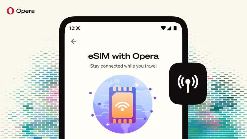 Смартфон с интерфейсом браузера Opera