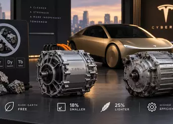 Tesla Cybercab получила двигатель без редкоземельных металлов: легче, меньше и без помощи Китая