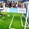 A robot playing football