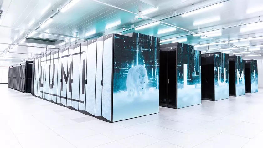 Визуализация вычислительного центра LUMI-AI в Финляндии