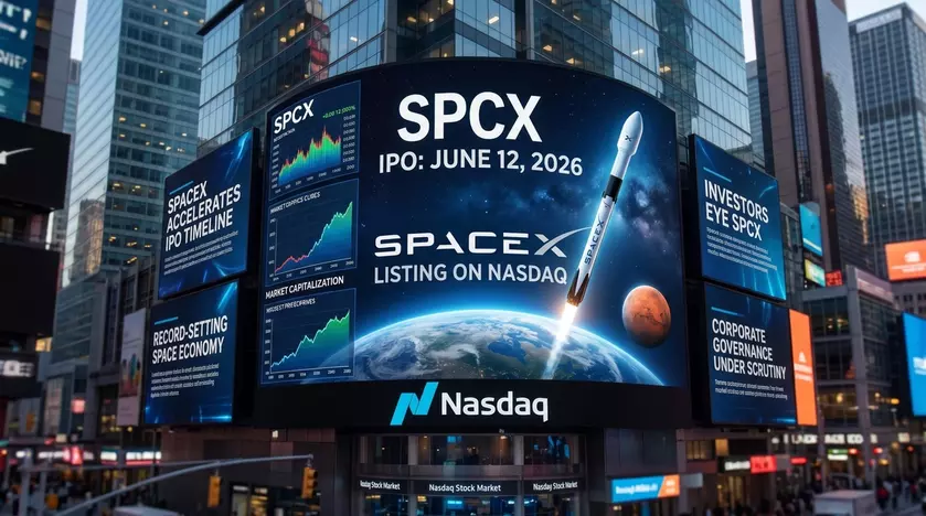 Космический корабль SpaceX в полёте
