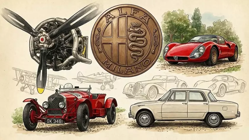 Эволюция логотипа Alfa Romeo с годами
