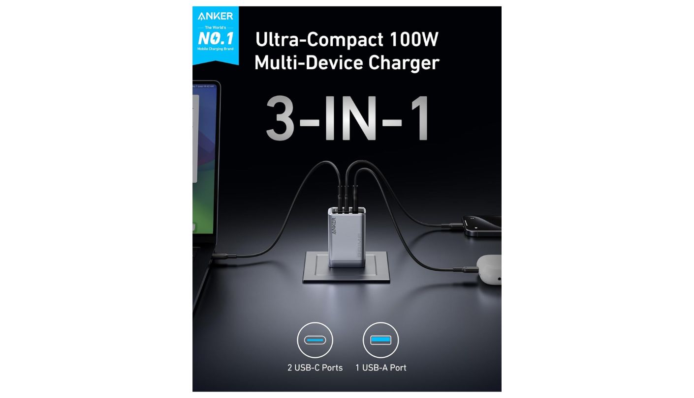 Anker Prime laptop fast charging adapter 100W