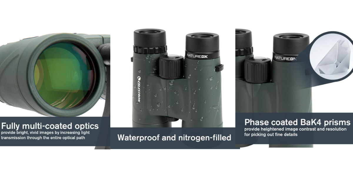 Celestron Nature DX 8x42 best travel binoculars for alaska cruise