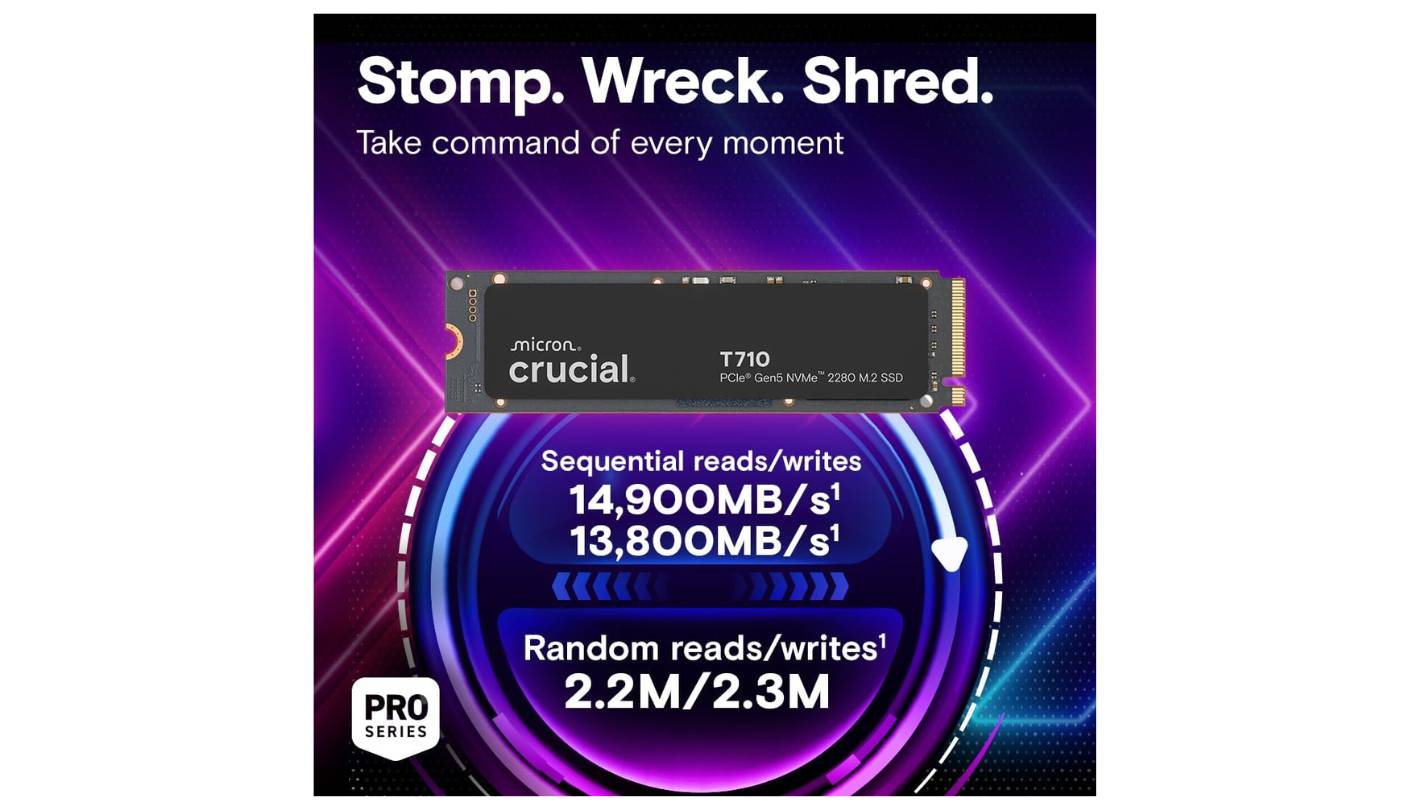 Crucial T710 SSD for gaming PC