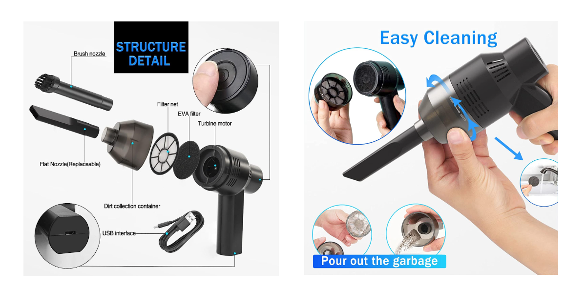 Dealswin Portable Vacuum Cleaner best air compressor for pc cleaning
