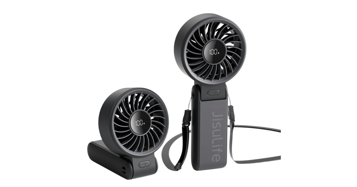 JISULIFE Handheld Fan Life7 ventilateur à batterie pour voiturette de golf