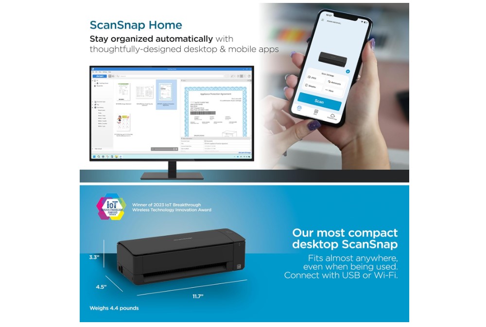 ScanSnap iX1300 compact scanner for documents