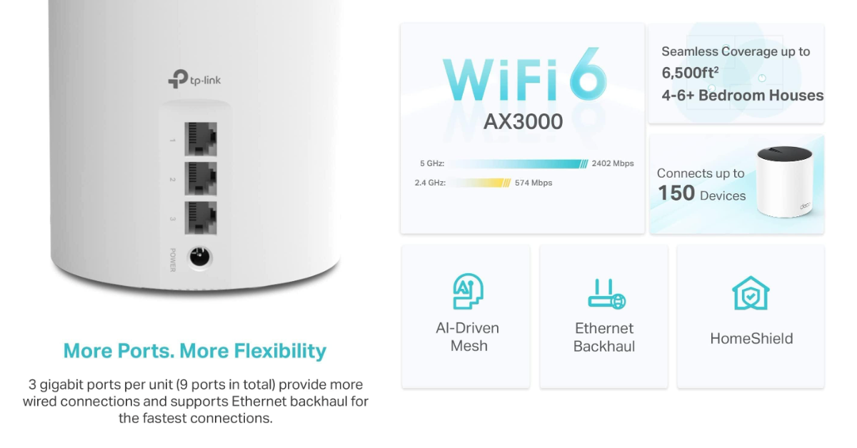 TP-Link Deco AX3000 meilleur réseau maillé wifi pour starlink
