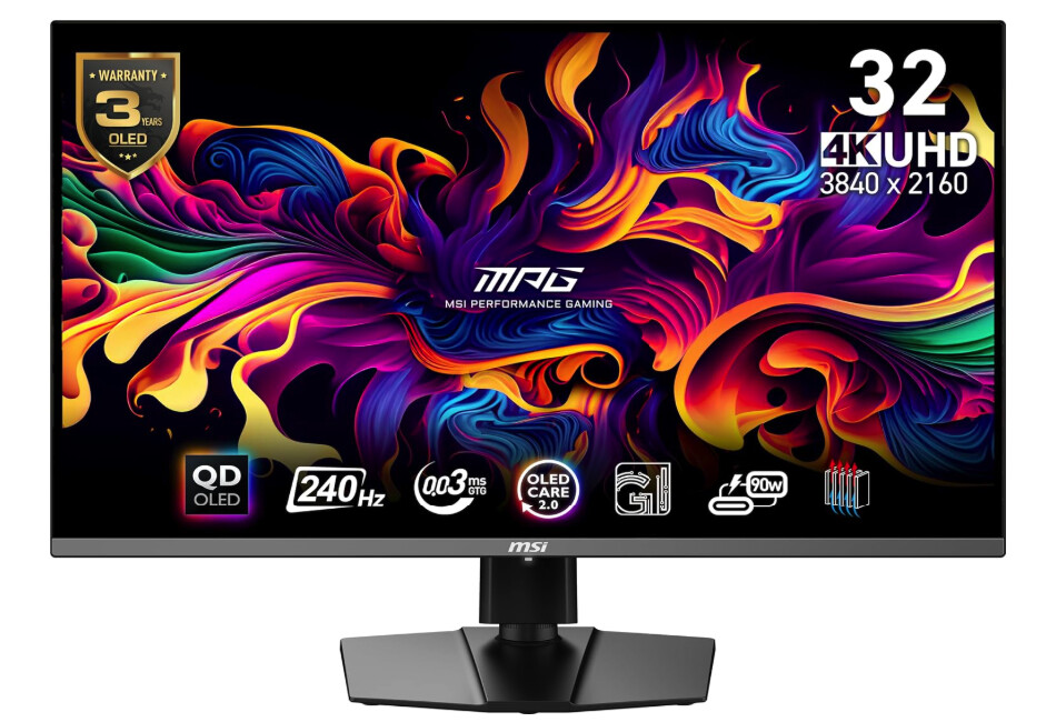 MSI MPG 321URX quantum dot OLED monitor