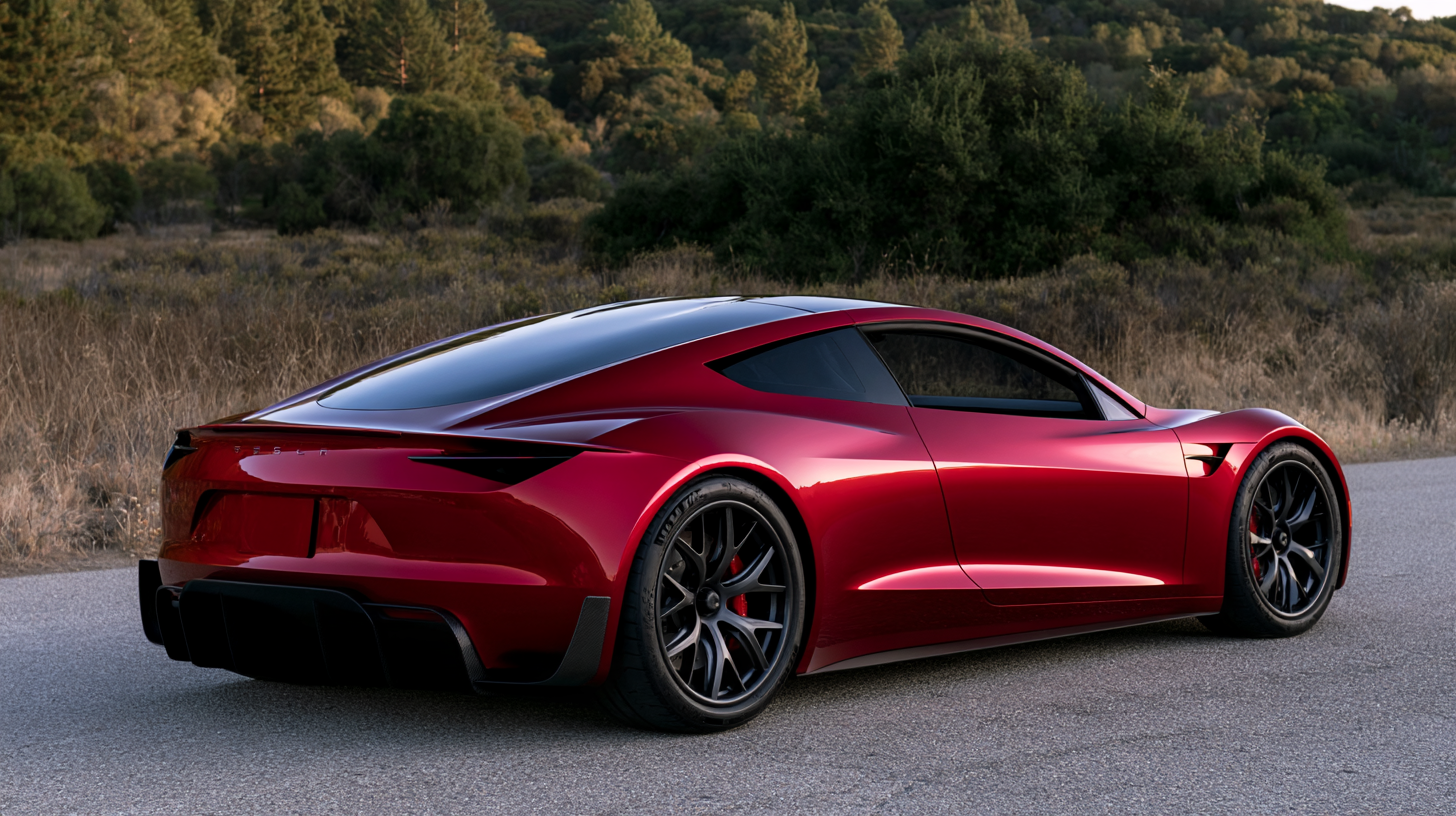 Tesla Roadster в футуристическом стиле
