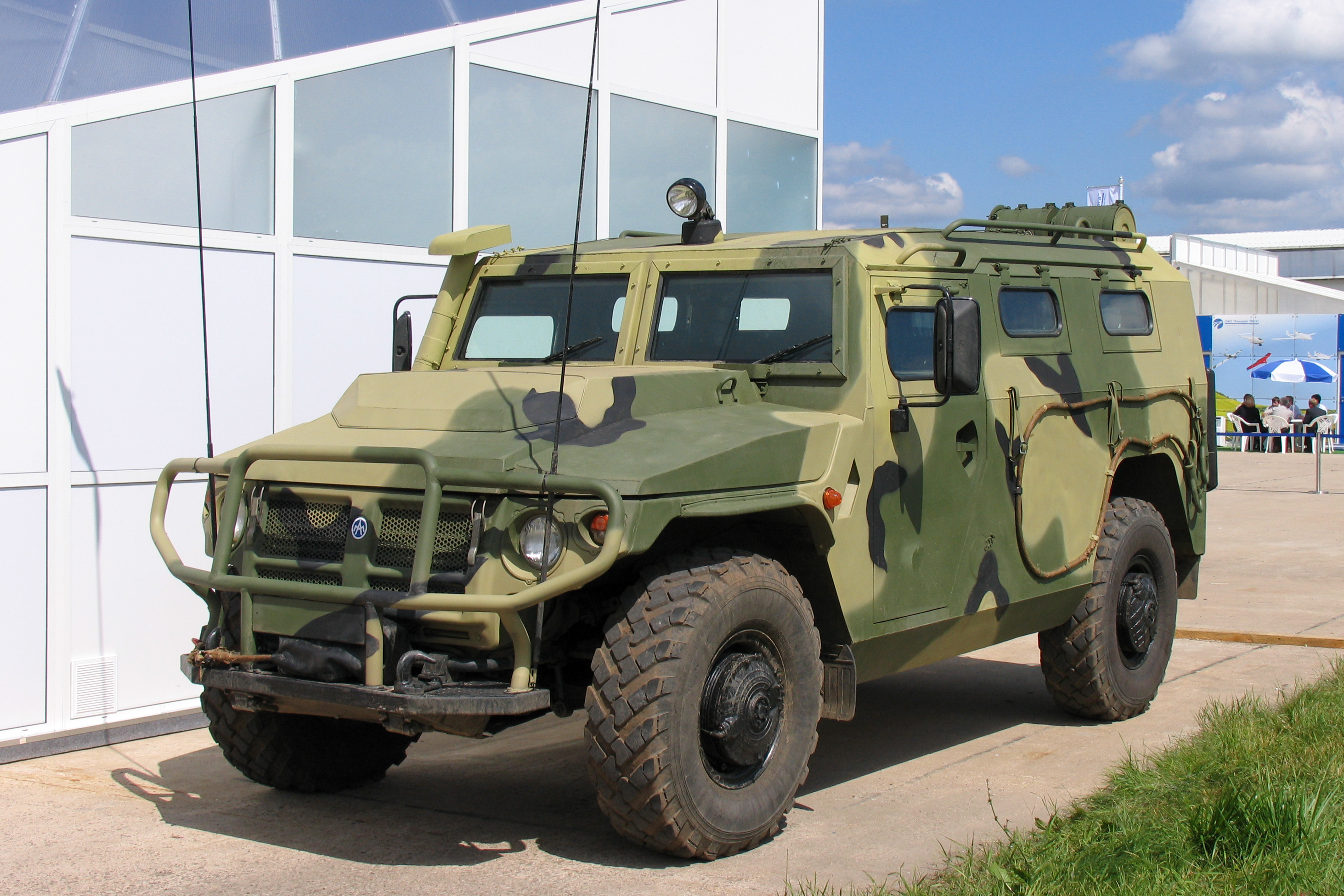 The Ukrainian military seized a Russian Tiger-M armored vehicle with a Kord machine gun and an AGS-17 grenade launcher