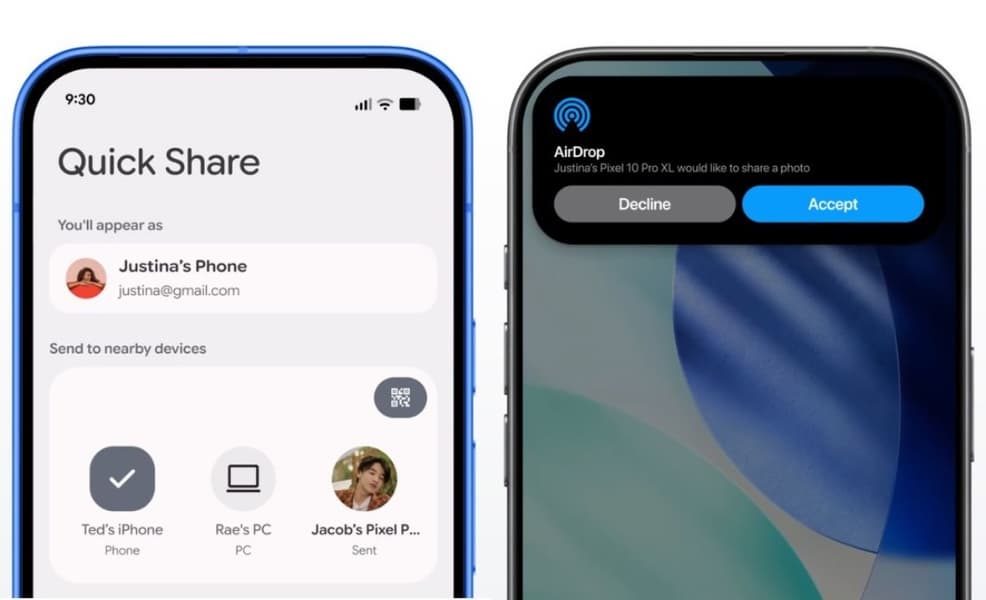 Quick Share на Android смартфоні