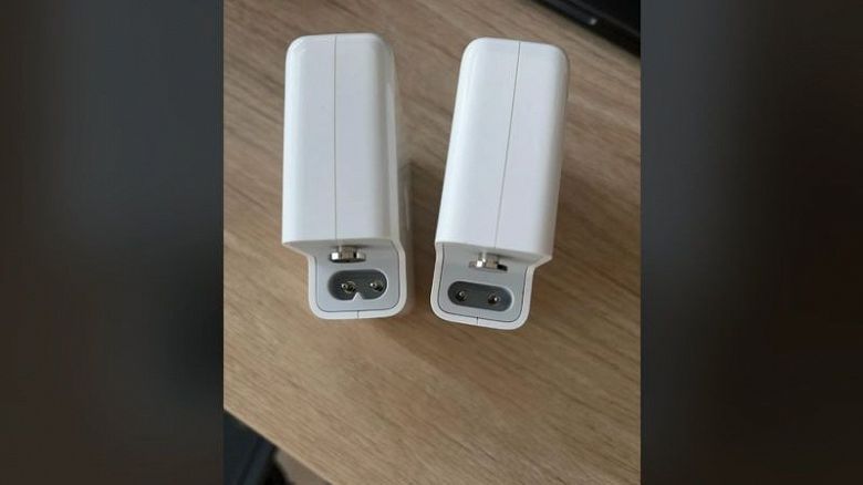 Порівняння старого та нового роз'ємів адаптера Apple