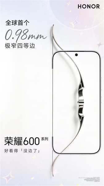 Фронтальна панель Honor 600 з мінімальними рамками