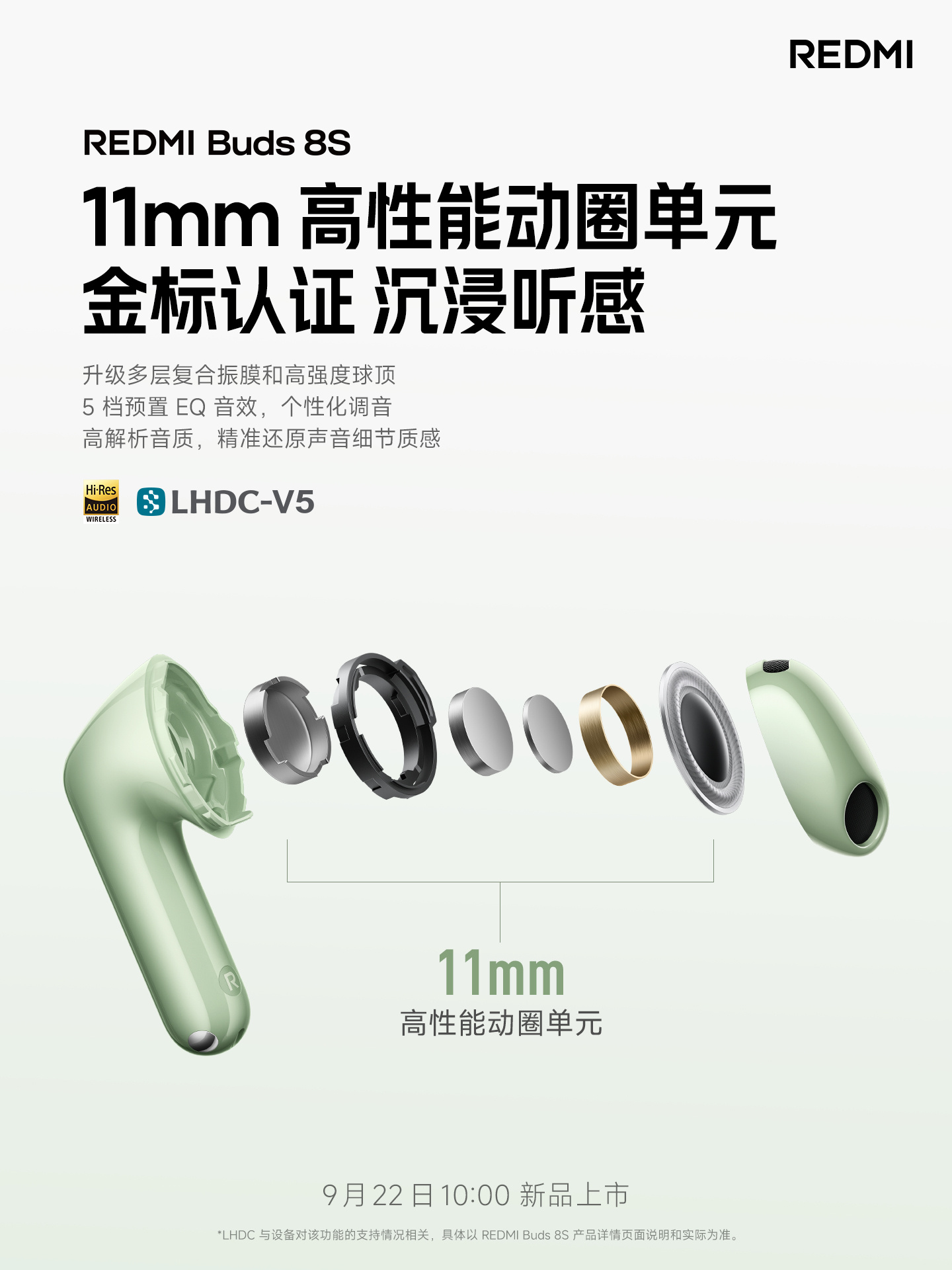 Дизайн Redmi Buds 8S