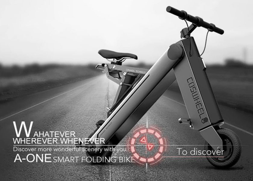 Компактный складной электробайк Coswheel A-One с "грузоподъемностью" 150 кг