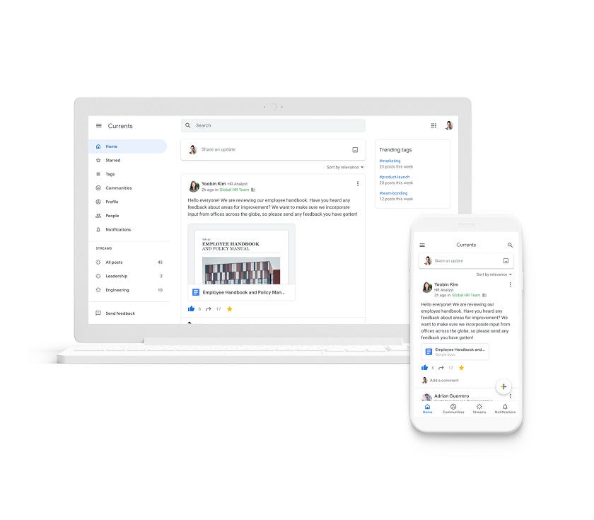 Google+ у профиль: Google презентувала сервис Currents