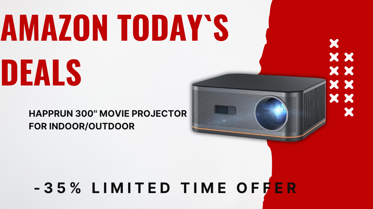 Experience Cinema Magic at Home: HAPPRUN 300'' Movie Projector on Discount!