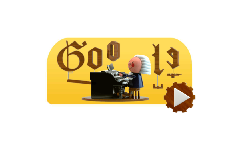 Дудл Google празднует День Иоганна Себастьяна Баха