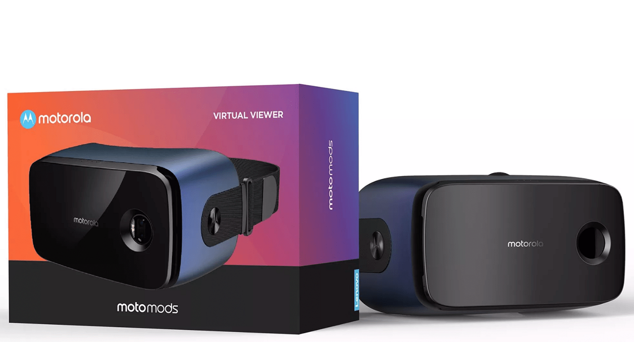 VR-Module Virtual Viewer of MotoMod series makes from smartphone a helmet of virtual reality