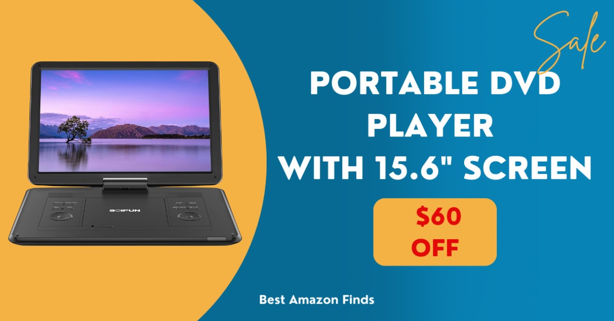 Portable DVD Player BOIFUN with 15.6" Screen - $60 Off Great Opportunity to Buy!