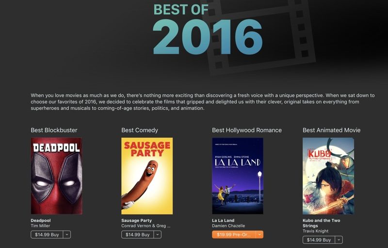Apple опубликовала список самого популярного контента App Store за 2016 год