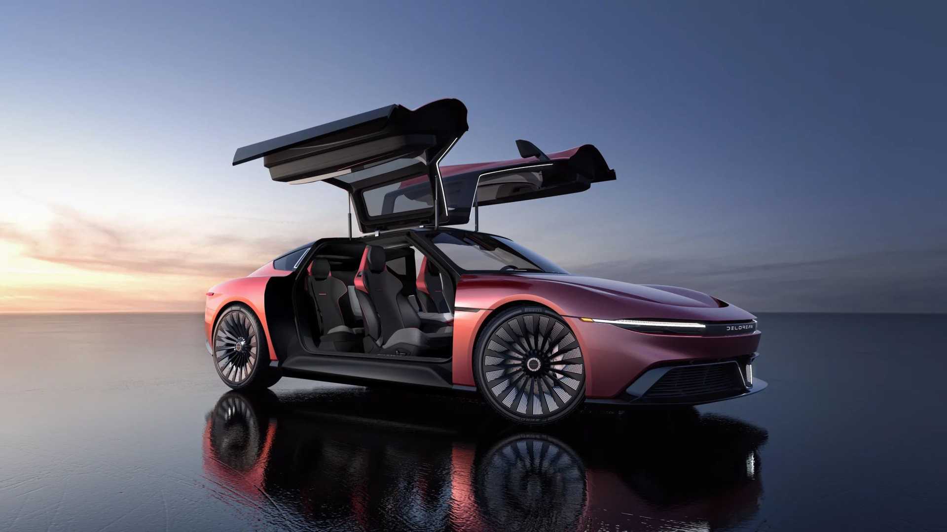 La DeLorean Alpha5 révélée comme un coupé électrique avec des portes papillon emblématiques