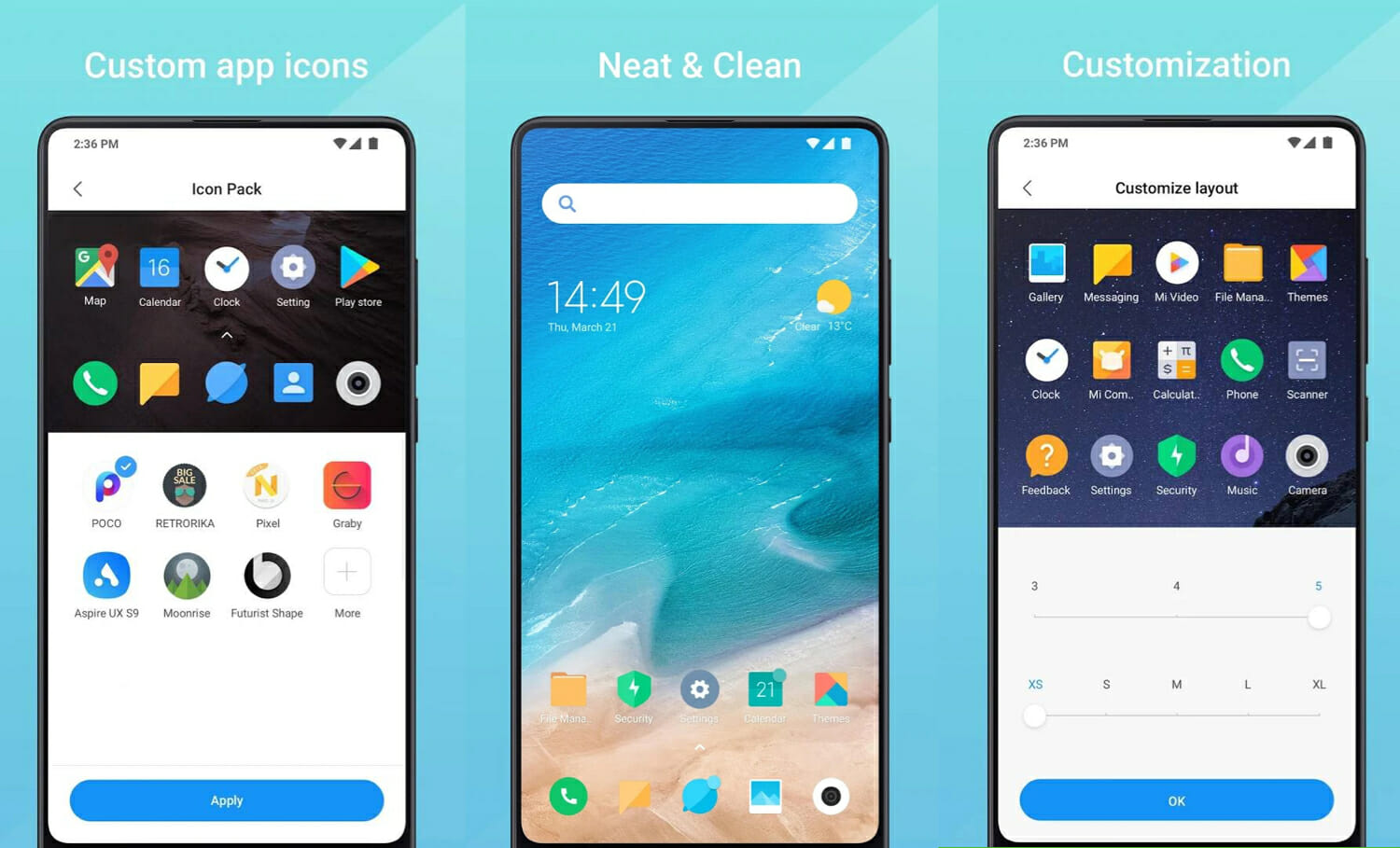 Xiaomi випустила полегшений лаунчер Mint Launcher