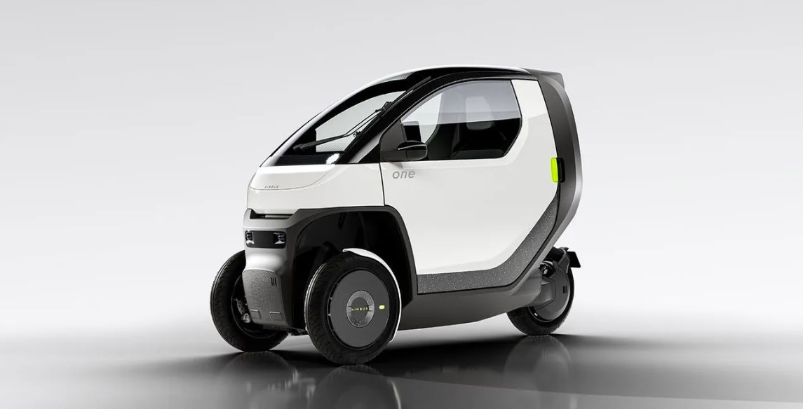 Le Nimbus One est un tricycle électrique dont la vitesse maximale est de 80 km/h et l'autonomie de 93 miles.