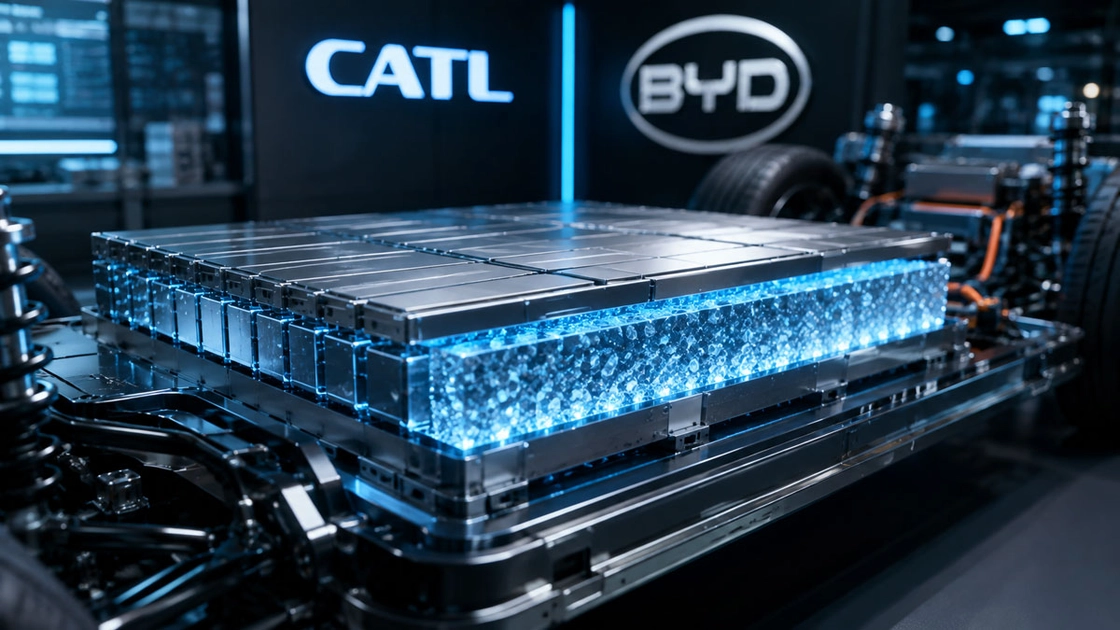 CATL's solid-state battery prototypes reach 500 Wh/kg — around 40% more energy-dense than today's standard lithium-ion cells.