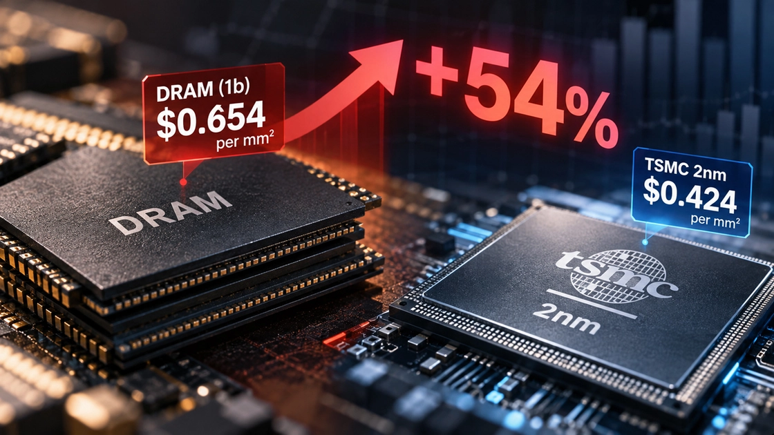 La valeur au mm² de la DRAM 1b dépasse celle des wafers TSMC N2, un phénomène inédit sur le marché des semi-conducteurs.