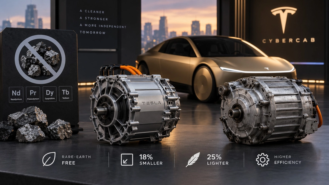 Tesla's Cybercab motor ditches rare-earth metals — and doesn't lose range