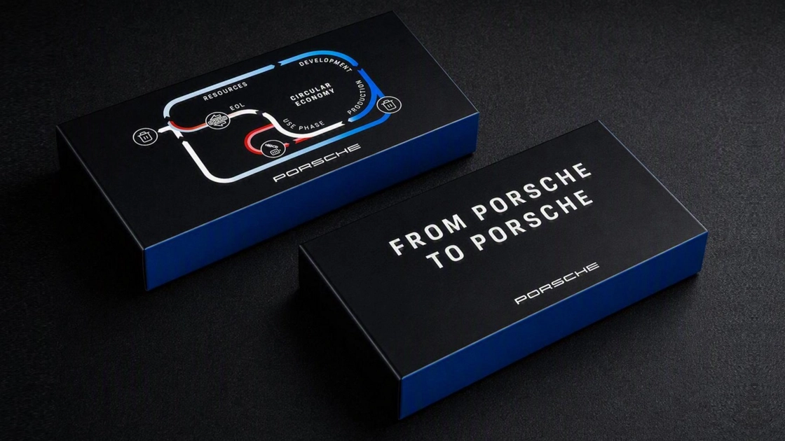 Коробка з батарейними комірками Porsche із маркуванням 'From Porsche to Porsche'