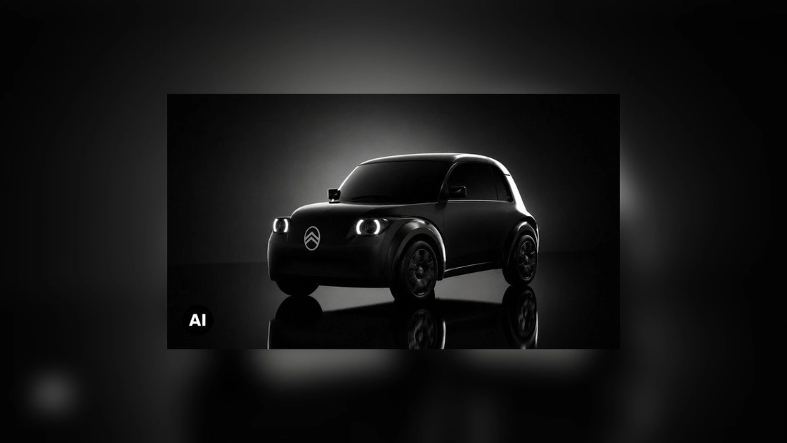 Силует концепту електричного 2CV у темряві