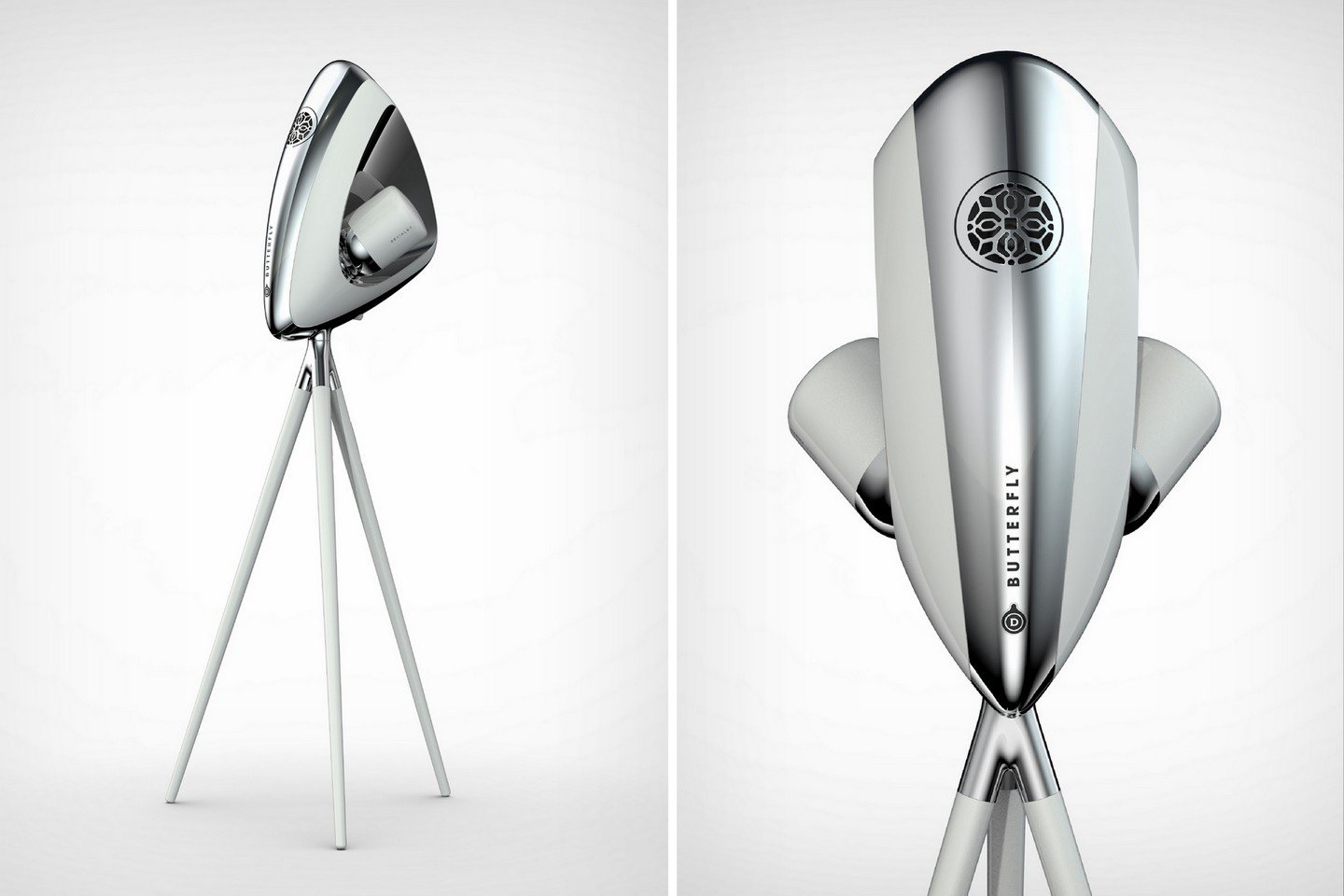 Le superbe concept d'enceintes Devialet Butterfly est doté d'un design élégant et de chambres audio à double allumage