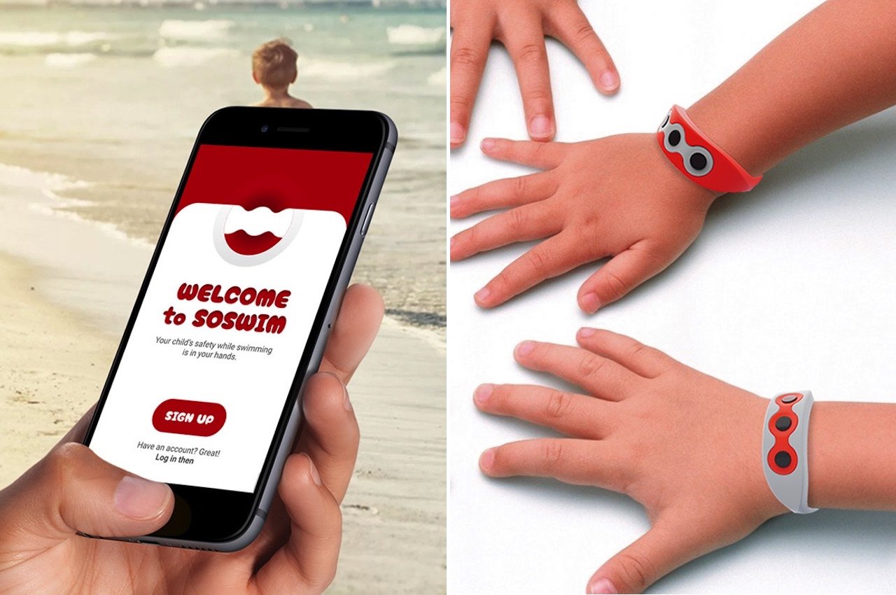 Le bracelet de sécurité SOSwim pour les enfants vous avertit du danger et de la noyade