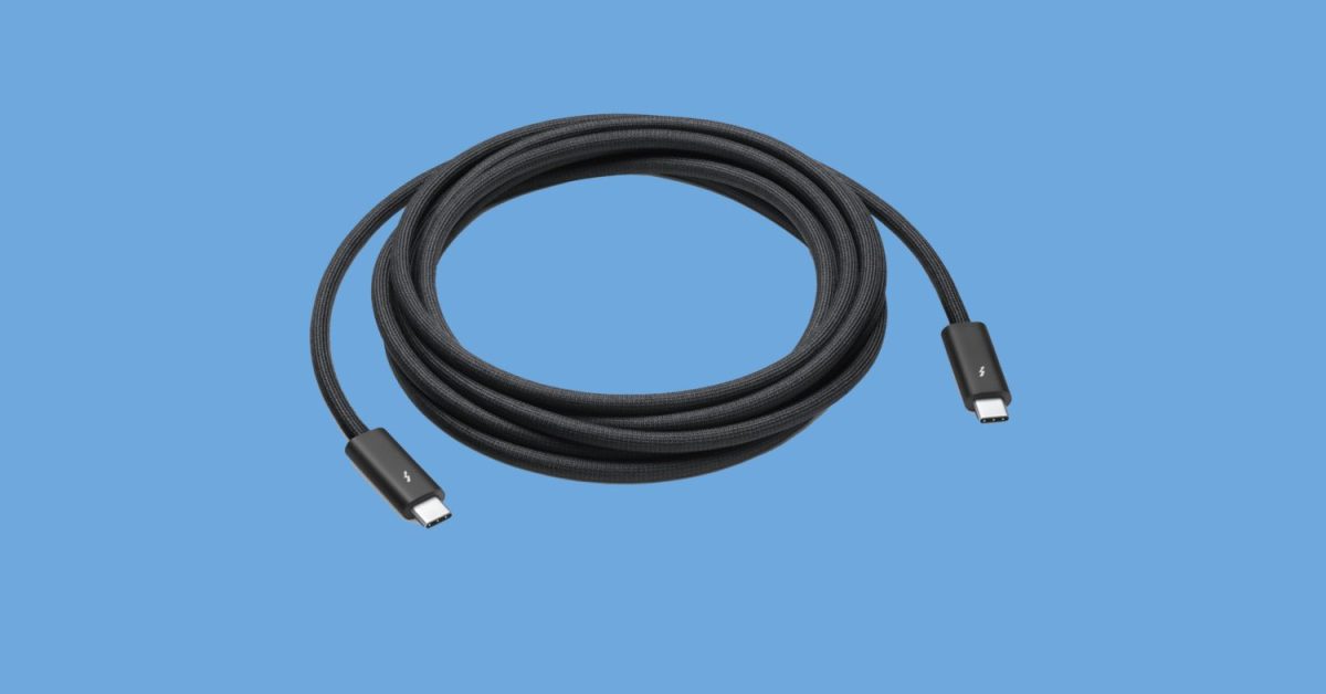 Apple vend maintenant un câble Thunderbolt 4 Pro tressé de 3 mètres pour 159 $