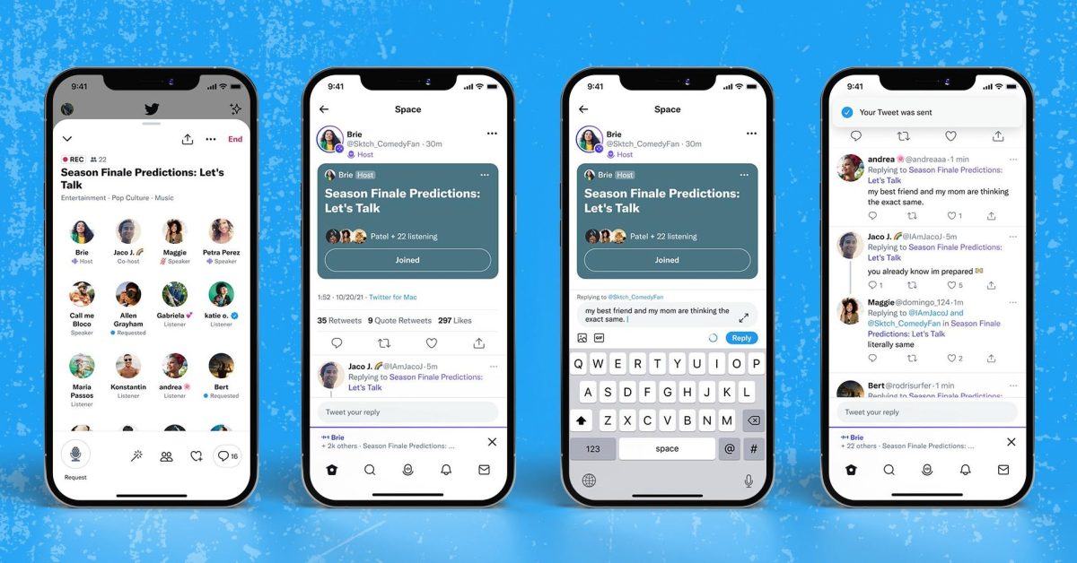 Twitter teste un nouveau bouton de fil de conversation pour Spaces